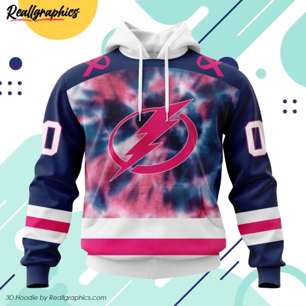 personalized nhl tampa bay lightning special pink october fight breast cancer 3d printed hoodie