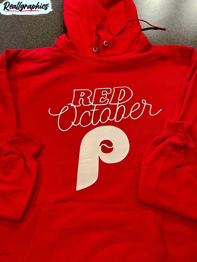 Phillies Red October Shirt, Trendy Baseball Unisex T Shirt Tee Tops -  Reallgraphics
