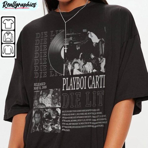 playboi carti music rap shirt, die lit album sweatshirt short sleeve