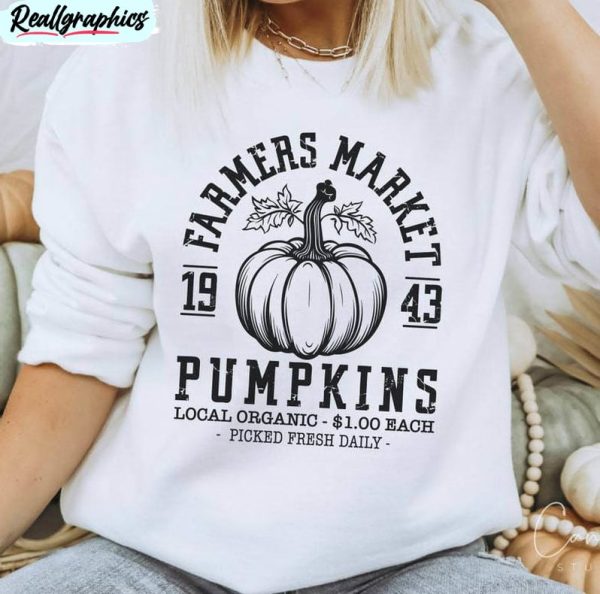 pumpkins farmer market cute shirt, autumn harves festive crewneck sweatshirt