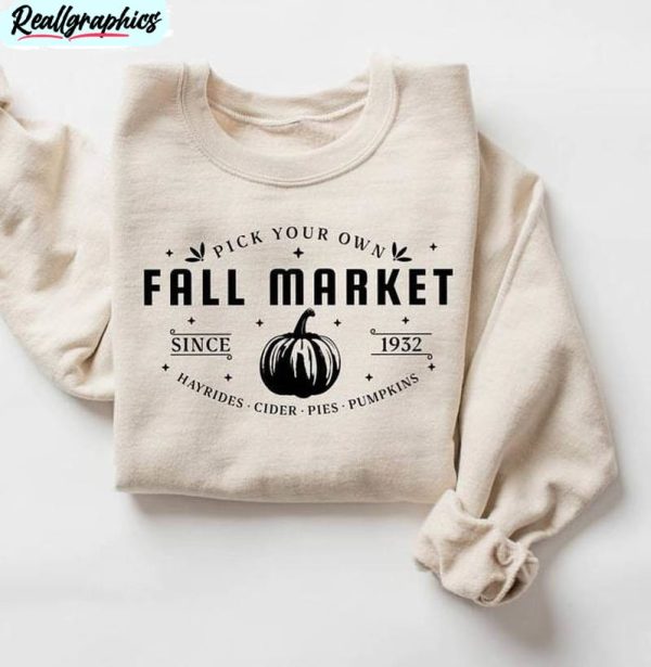 pumpkins farmer market funny shirt, fall autumn harvest festival crewneck unisex hoodie