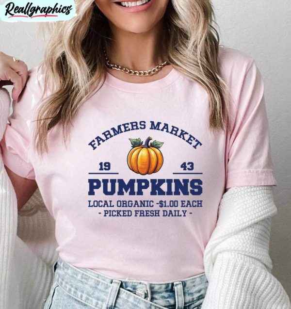 pumpkins farmer market shirt, autumn harvest festival short sleeve unisex t shirt