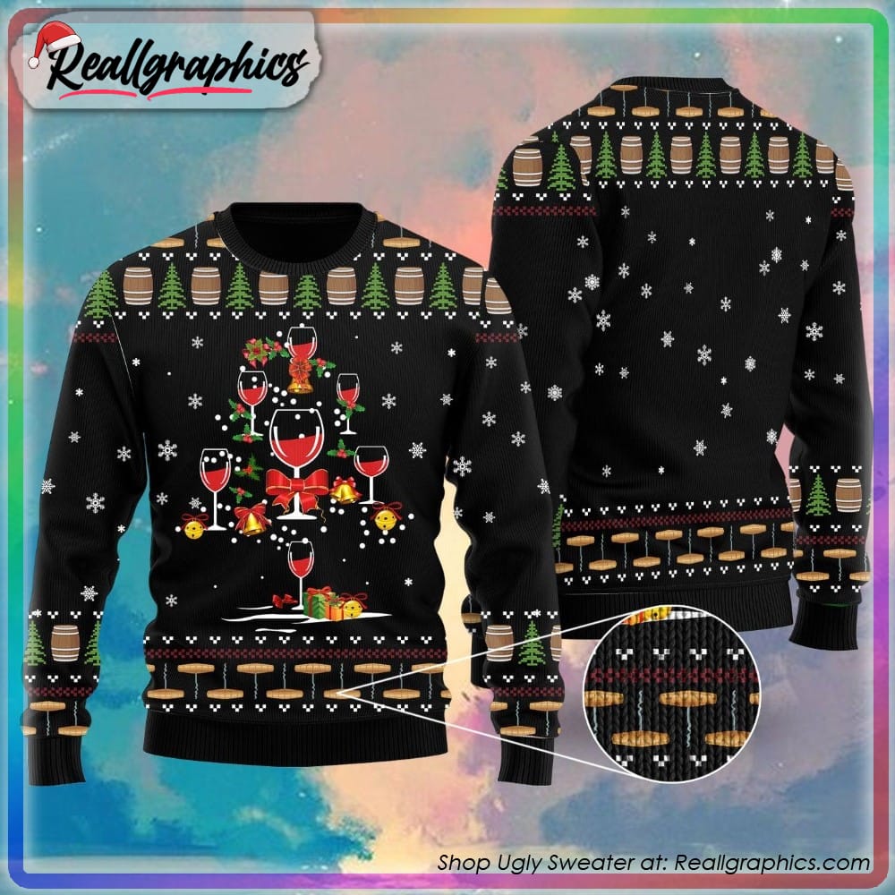 red wine ugly holiday sweater, unique christmas gift ideas, christmas gifts 2023