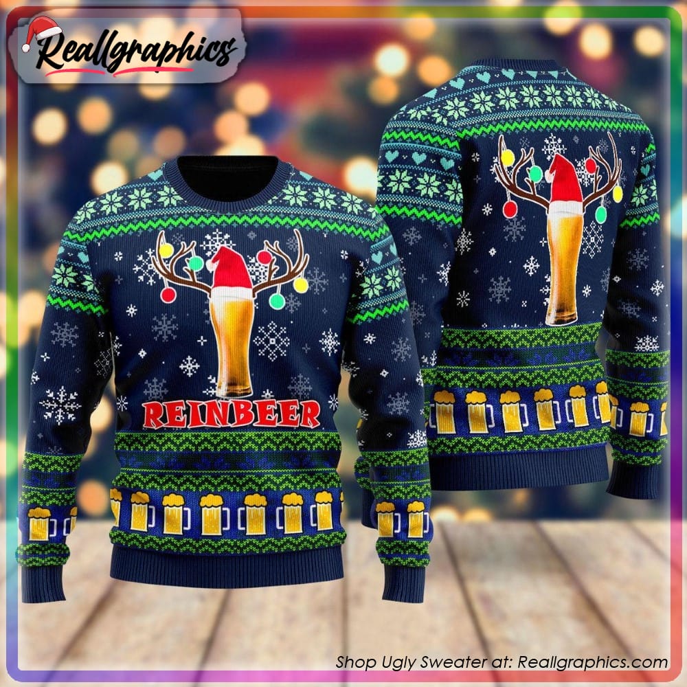 reinbeer christmas beer funny ugly holiday sweater, christmas gifts