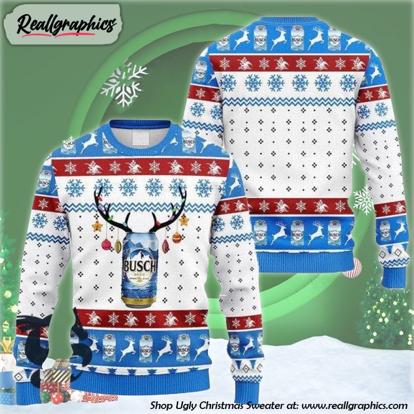 reindeer busch beer ugly christmas sweater