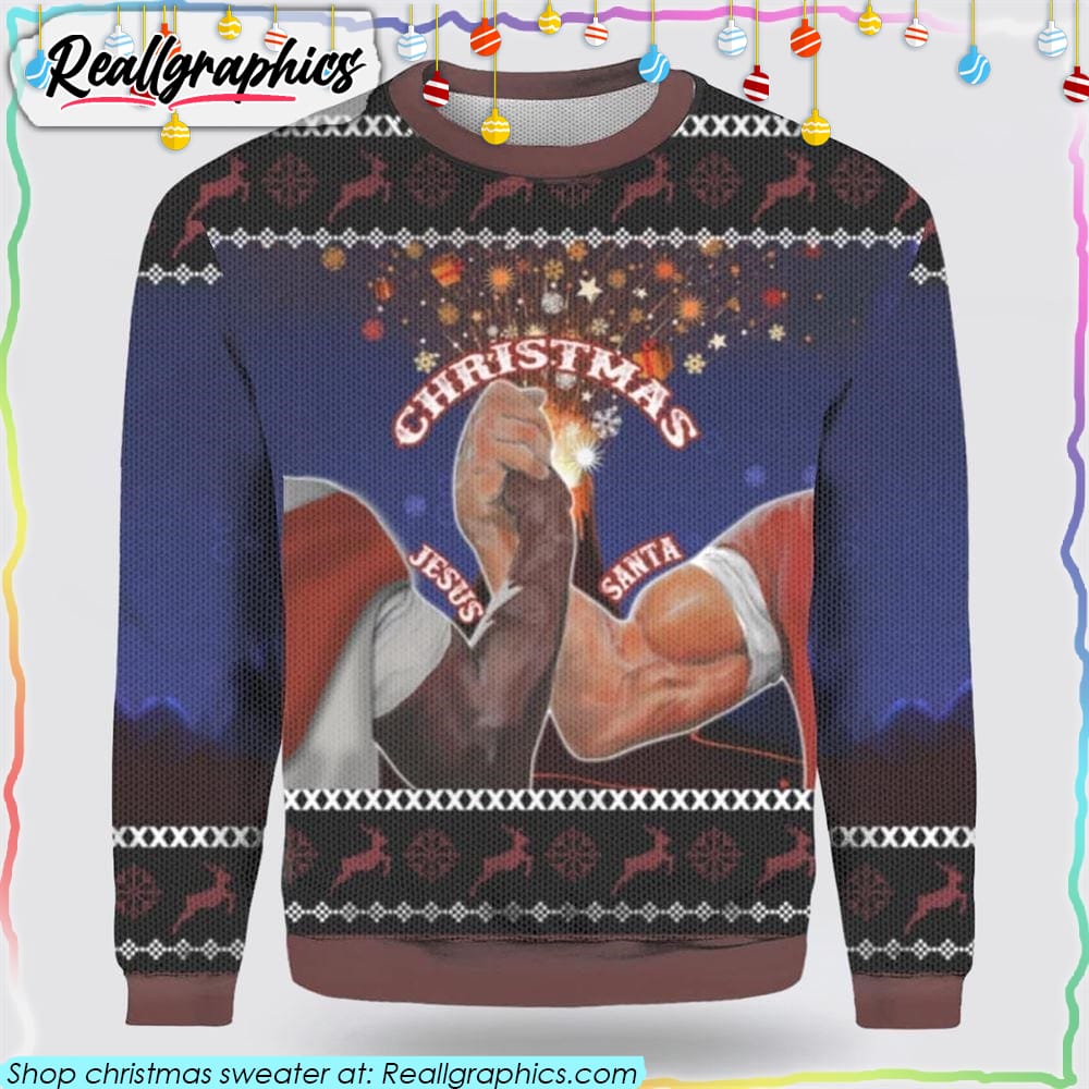 santa-and-jesus-ugly-christmas-sweater-sweatshirt