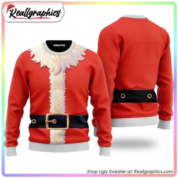 santa claus costume cosplay pattern ugly christmas sweater, christmas gifts 2023