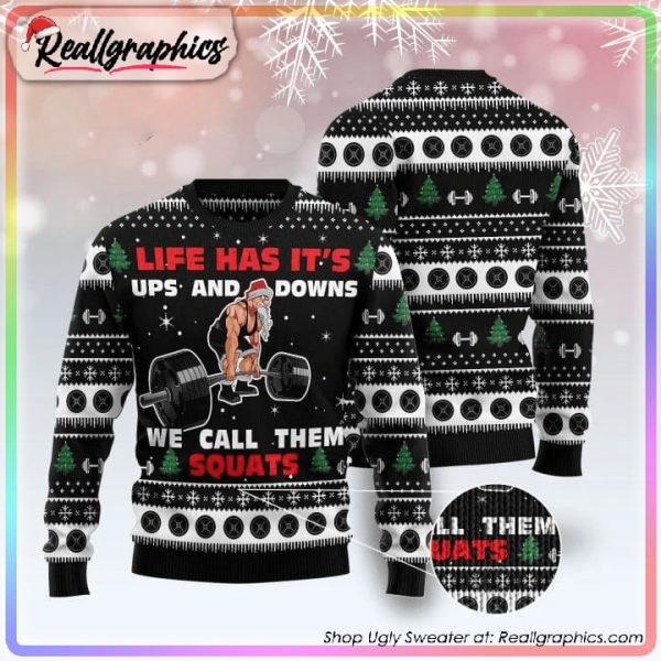santa squats ugly christmas sweater, xmas gift ideas