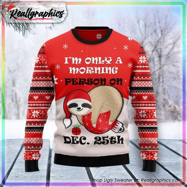 sloth morning ugly christmas sweater, christmas gifts
