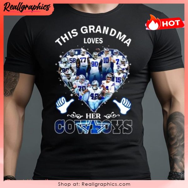 this grandma loves dallas cowboys heart players shirt