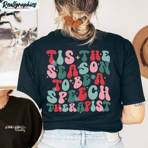 tis the season to be a speech therapist shirt, christmas long sleeve unisex hoodie