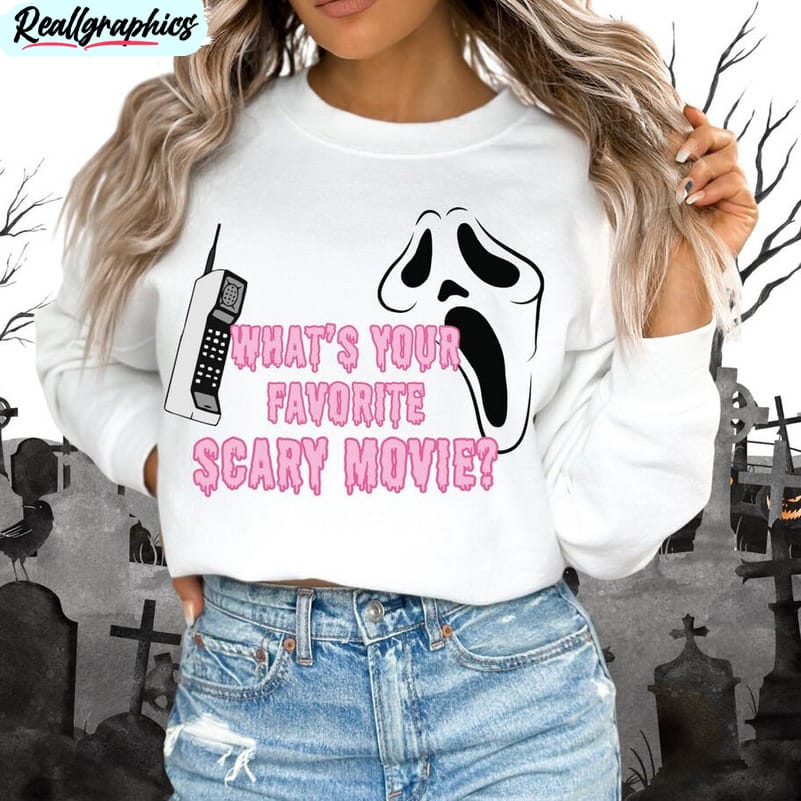 what's your favorite scary movie shirt, halloween cute long sleeve short sleeve