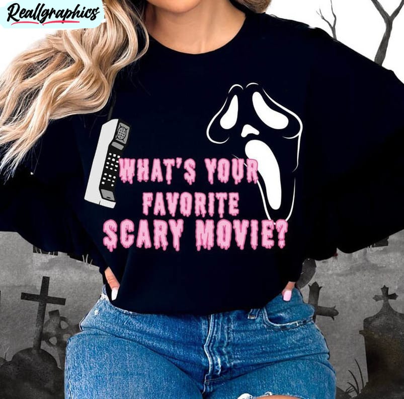 what's your favorite scary movie shirt, halloween cute long sleeve short sleeve