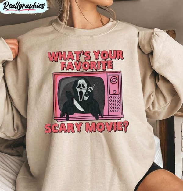 what's your favorite scary movie shirt, horror movie characters long sleeve unisex hoodie