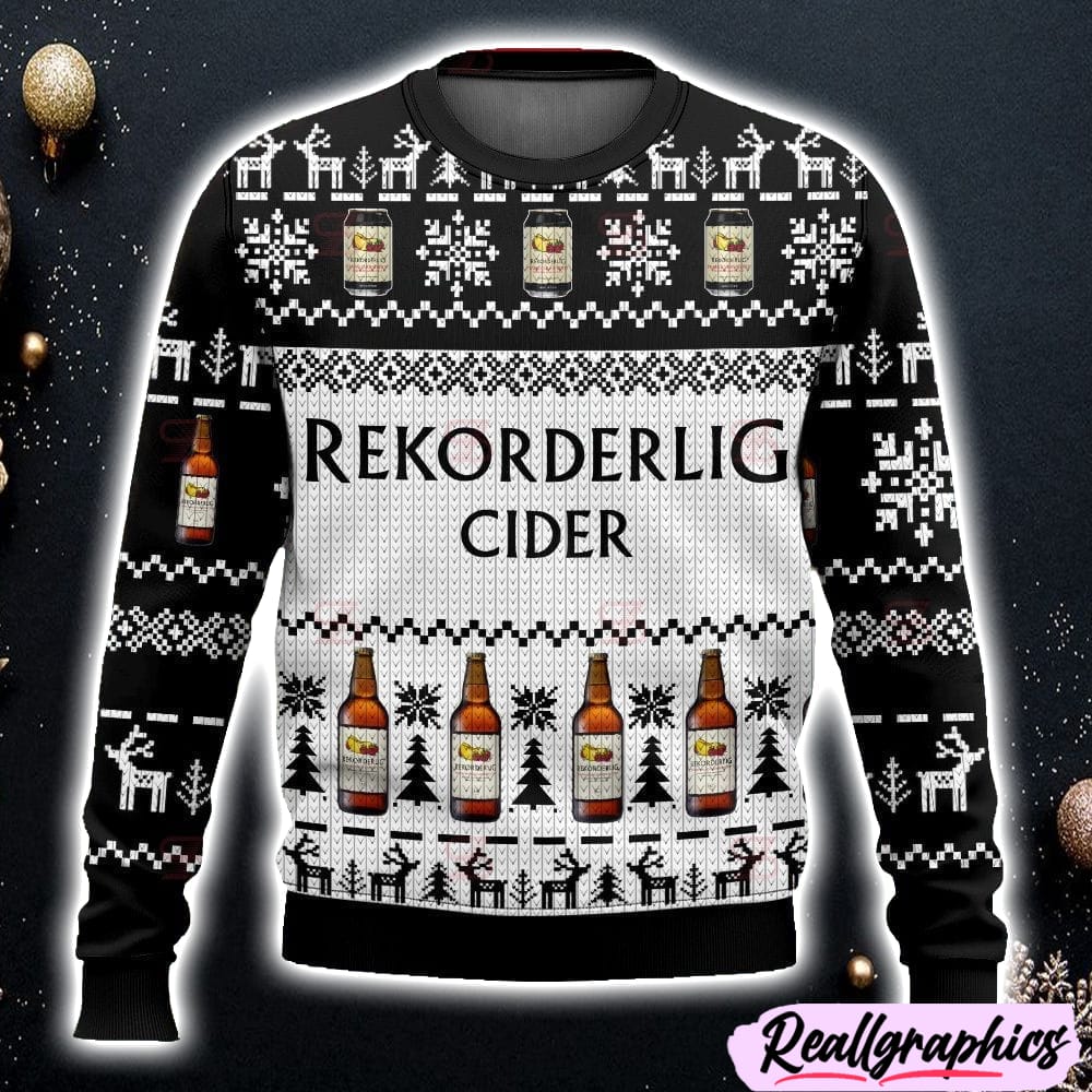 rekorderlig cider ugly sweater christmas 3d printed