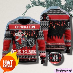 Santa-Biker-Oh-What-Fun-It-Is-To-Ride-Christmas-Ugly-Sweater-3D