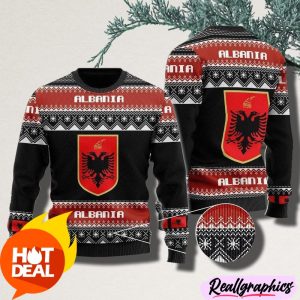 The-United-States-Flag-Of-Albania-Christmas-Ugly-Sweater-3D