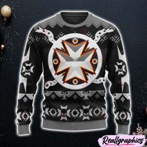 Warhammer-40K-Black-Templars-Iconic-Ugly-Sweater-Christmas-Sweatshirt-3D-Printed