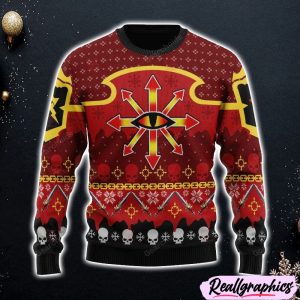 Warhammer-40K-Chaos-Reigns-Khorne-Iconic-Ugly-Sweater-Christmas-Sweatshirt-3D-Printed