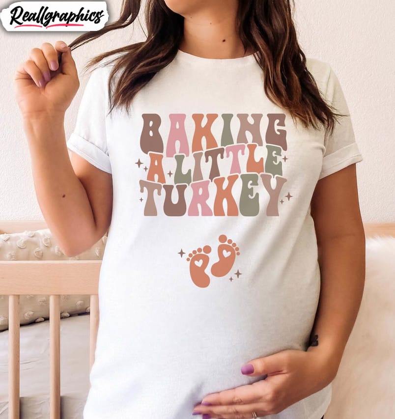 baking a little turkey shirt, thanksgiving sweater short sleeve