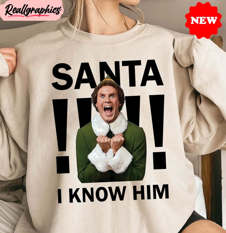 buddy elf shirt, christmas elf movie short sleeve sweater