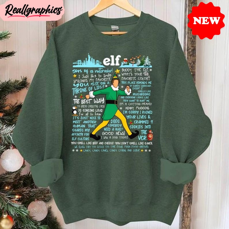 buddy elf shirt, elf merry christmas 2023 buddy short sleeve tee tops