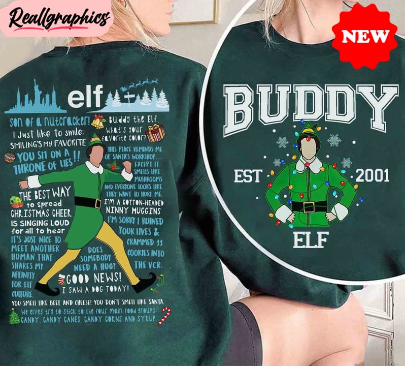 buddy elf shirt, vintage quotes christmas light long sleeve short sleeve