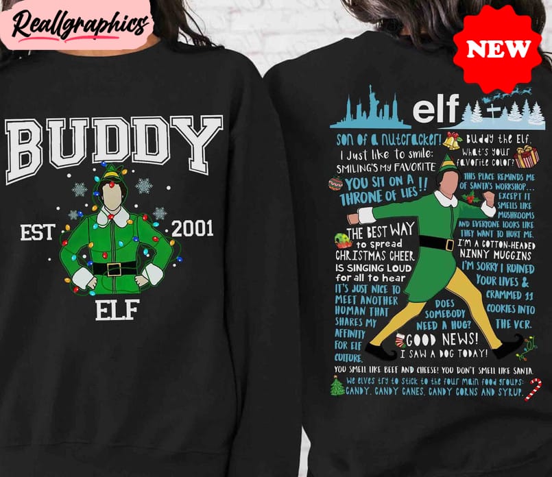 buddy elf shirt, vintage quotes christmas light long sleeve short sleeve