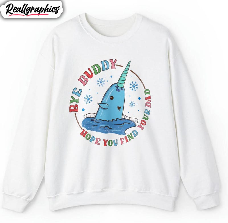 buddy narwhal elf christmas shirt, funny xmas short sleeve tee tops