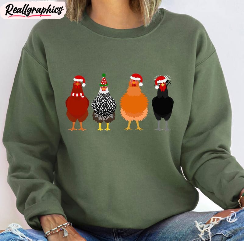 chicken christmas shirt, christmas farm sweater unisex t shirt