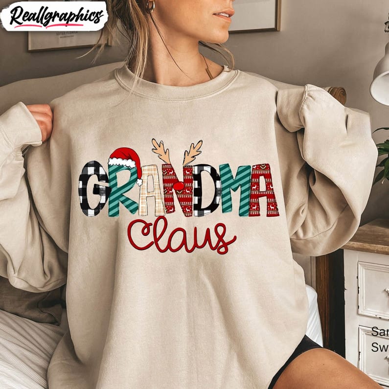 christmas grandma claus shirt, mimi claus unisex hoodie sweater