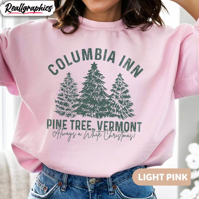 columbia inn pine tree vermont shirt, america snow tee tops crewneck sweatshirt