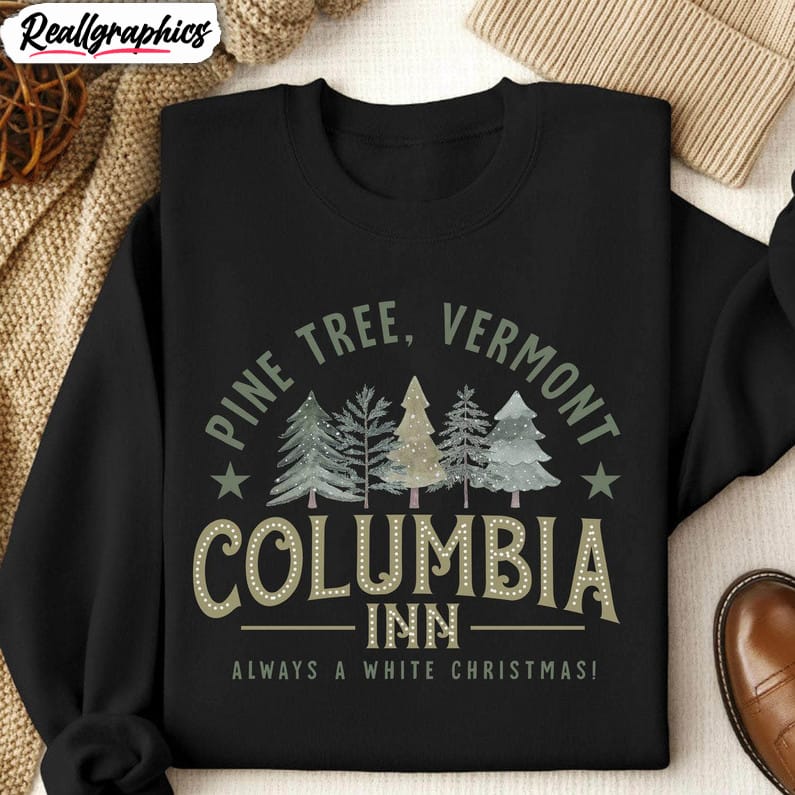 columbia inn pine tree vermont shirt, americas snow playground short sleeve tee tops