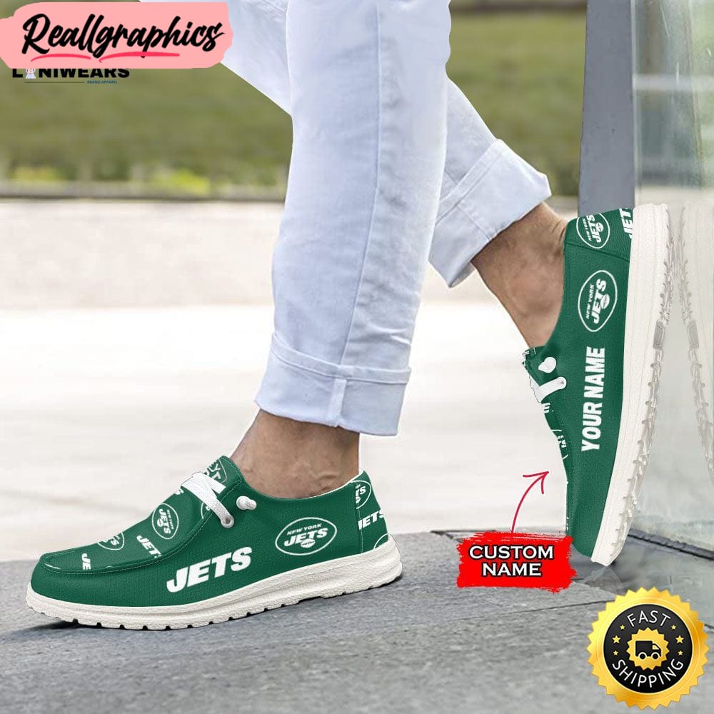 custom your name new york jets hey dude shoes