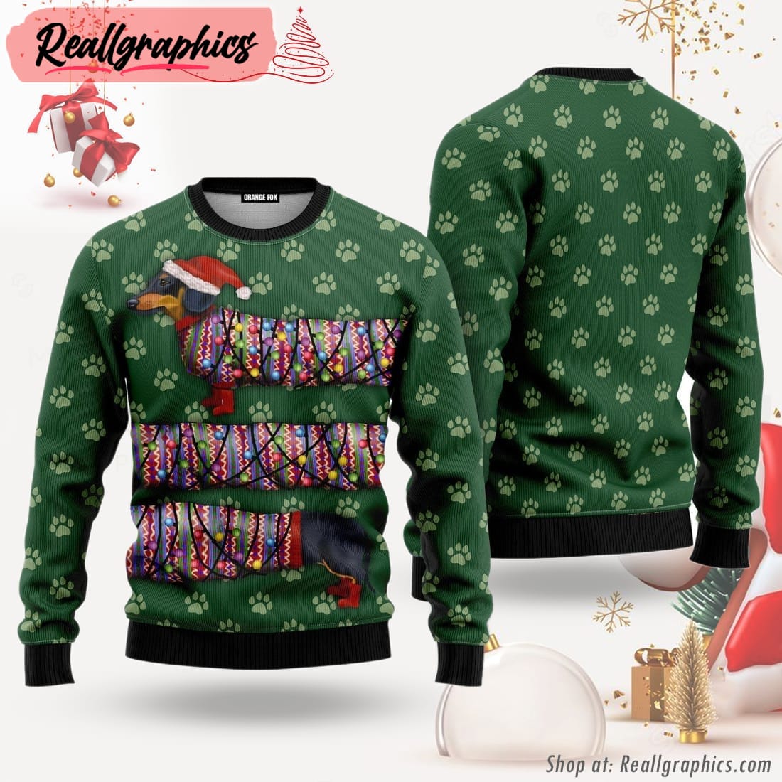 dachshund ugly christmas sweater for men & women