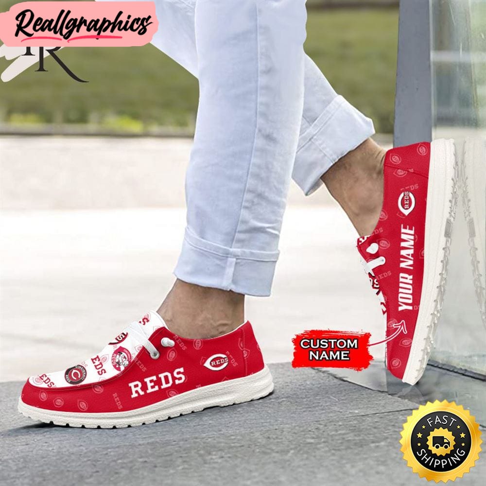 mlb cincinnati reds team hey dude shoes custom