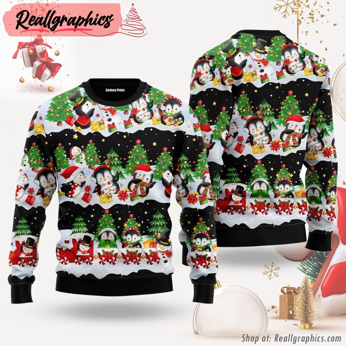 penguin ugly christmas sweater for men & women