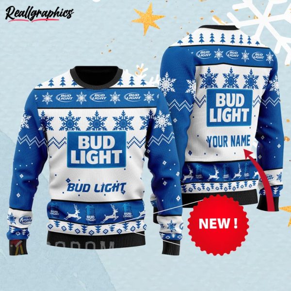 personalized bud light ugly sweater