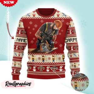 Personalized Carpenter Christmas Ugly Sweater