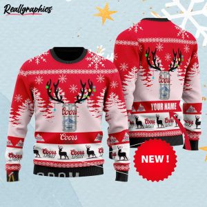 Personalized Deer Coors Light Christmas Sweater