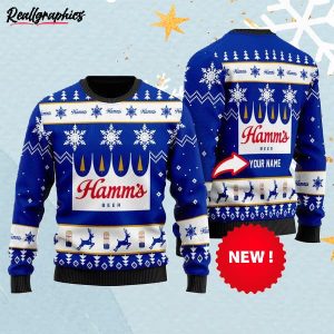 Personalized Funny Hamm's Beer Ugly Christmas Sweater