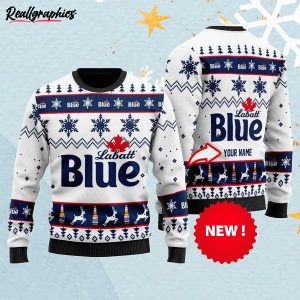 Personalized Funny Labatt Blue Ugly Christmas Sweater