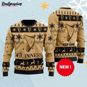 Personalized Guinness Beer Christmas Ugly Sweater