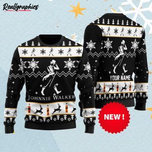 Personalized Johnnie Walker Christmas Ugly Sweater