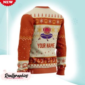 Personalized Peach Crown Royal Ugly Christmas Sweater