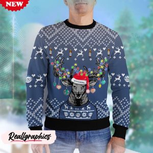 Personalized Reindeer Busch Light Christmas Ugly Sweater