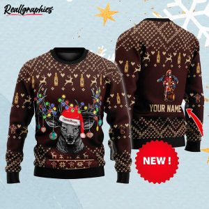 Personalized Reindeer Captain Morgan Christmas Ugly Sweater