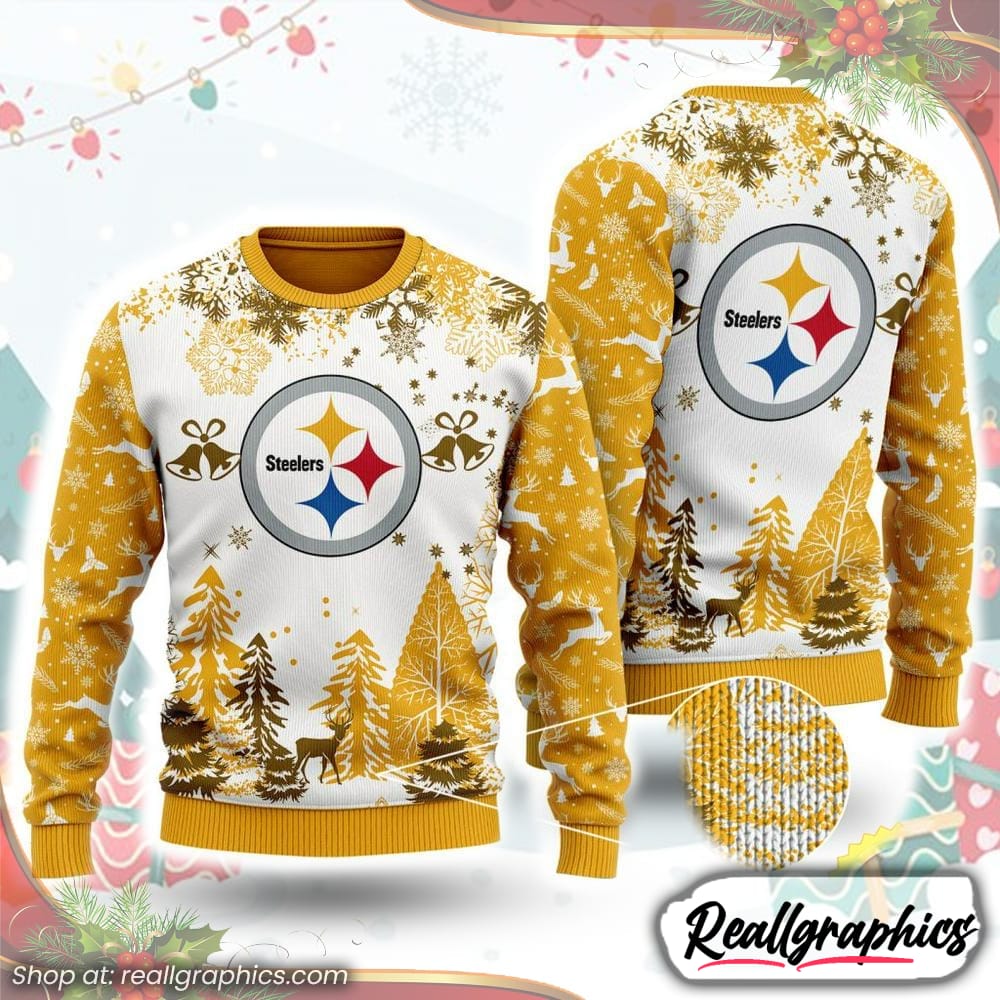 pittsburgh steelers christmas ugly sweater xmax tree chistmas