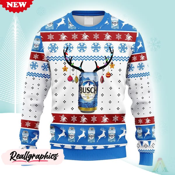 reindeer busch beer christmas ugly sweater