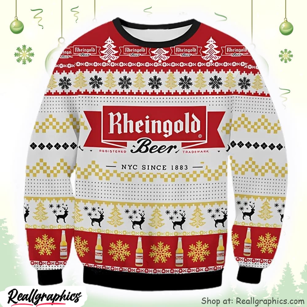 rheingold beer ugly christmas sweater, gift for christmas holiday